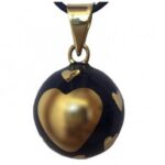 Bola Μενταγιόν εγκυμοσύνης - μπλε σκούρο με χρυσή καρδιά