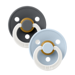 Bibs Πιπίλες Glow 2Pack- Iron & Baby Blue No1