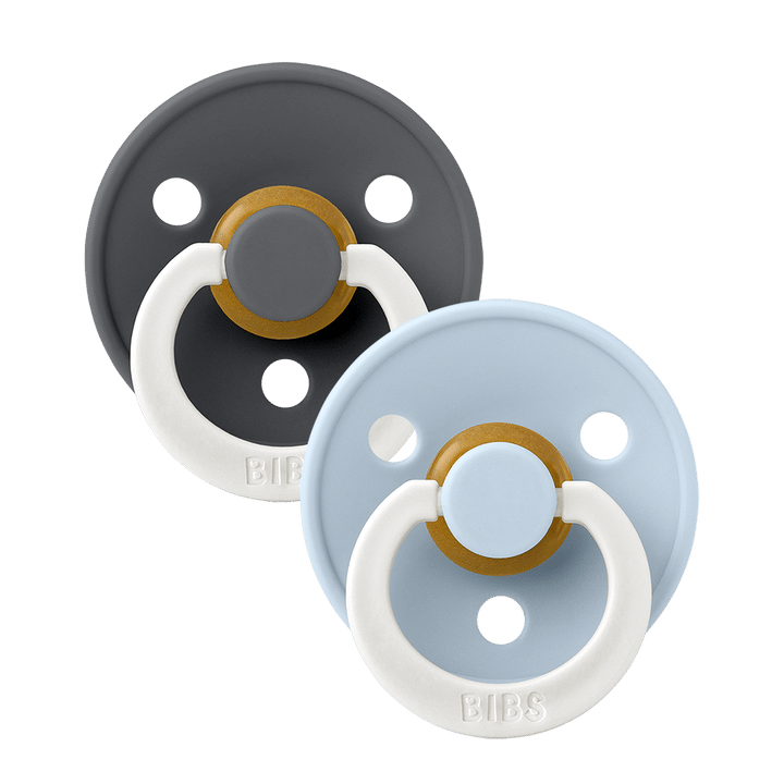 Bibs Πιπίλες Glow 2Pack- Iron & Baby Blue No1 - Image 1