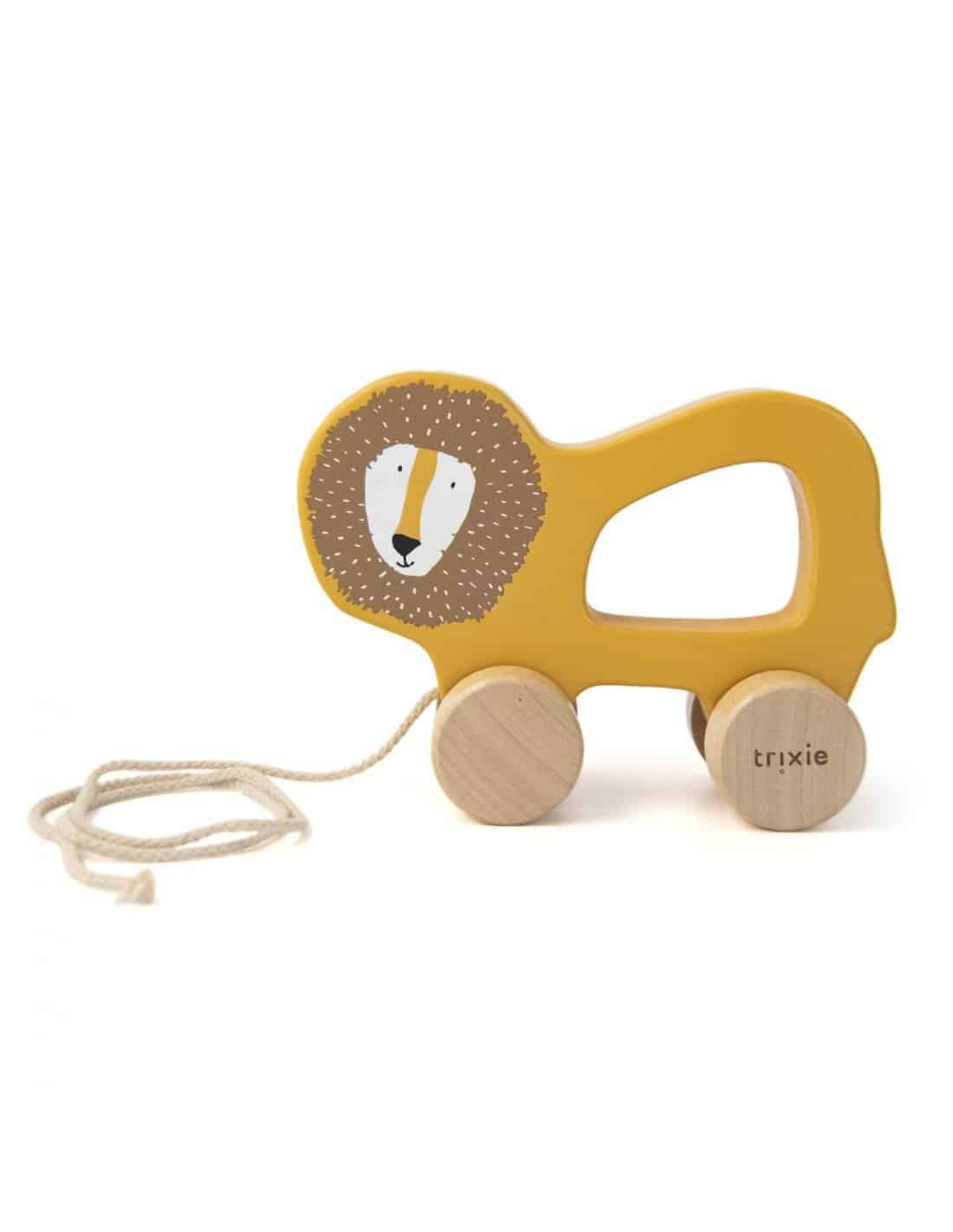 BABY STAR1 (3) Trixie Wooden Pull Along Toy Mr. Lion - Image 1