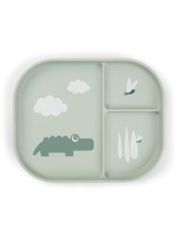 Done by Deer Πιάτο Φαγητού Με Διαχωριστικά - Croco - Green
