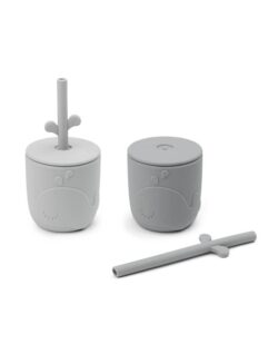 Done by Deer Κύπελλο με καλαμάκι σετ 2 Wally Grey - Image 2