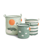 Done By Deer Kαλάθι Aποθήκευσης 3 τμχ - Clouds - Green