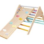 Eli Neli Montessori Pikler Σετ Τρίγωνο Και Ράμπα Διπλής Όψης με Επιφάνεια Αναρρίχησης