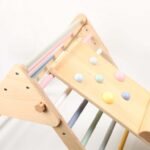 Eli Neli Montessori Pikler Color Σετ Τρίγωνο Και Ράμπα Διπλής Όψης με Επιφάνεια Αναρρίχησης