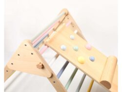 Eli Neli Montessori Pikler Color Σετ Τρίγωνο Και Ράμπα Διπλής Όψης με Επιφάνεια Αναρρίχησης