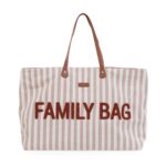 Childhome Τσάντα Αλλαγής Family Bag  Stripes Electric Nude-Terracotta
