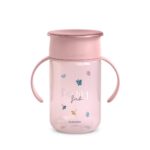 Suavinex Ποτήρι Εκπαιδευτικό 360 με λαβές 340ml +12μ BEAR Pink