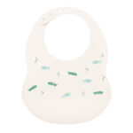 Nattou Σαλιάρα σιλικόνης λευκό