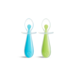 Munchkin Σετ με 2 κουτάλια Σιλικόνης Gentle Spoon Blue-Green