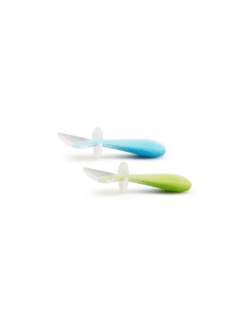 Munchkin Σετ με 2 κουτάλια Σιλικόνης Gentle Spoon Blue-Green - Image 2