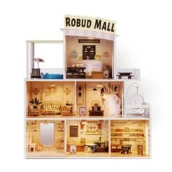 MySunshine Ξύλινο κουκλόσπιτο με 6 δωμάτια- Shopping mall