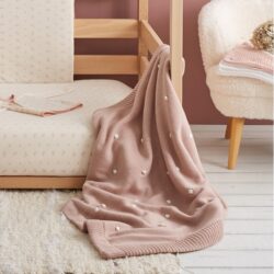 Bimbidreams Κουβέρτα Πλεκτή με Fleece Coralina Σάπιο Μήλο 80x110εκ. - Image 4