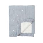 Bimbidreams Κουβέρτα Πλεκτή με Fleece Coralina Μπλε 80x110εκ.