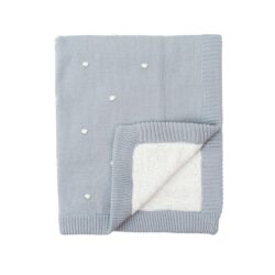 Bimbidreams Κουβέρτα Πλεκτή με Fleece Coralina Μπλε 80x110εκ.