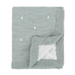 Bimbidreams Κουβέρτα Πλεκτή με Fleece Coralina Μέντα 80x110εκ.