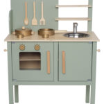 Jabadabado Ξύλινη παιδική κουζίνα με κατσαρολικά Πράσινη