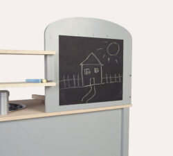 Jabadabado Ξύλινη παιδική κουζίνα με κατσαρολικά Γκρι - Image 2