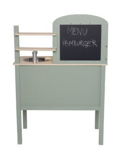 Jabadabado Ξύλινη παιδική κουζίνα με κατσαρολικά Πράσινη - Image 2