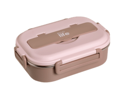 EcoLife Ροζ Φαγητοδοχείο 1Lt 3 Θέσεων