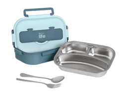 EcoLife Γαλάζιο Φαγητοδοχείο 1Lt 3 Θέσεων - Image 3