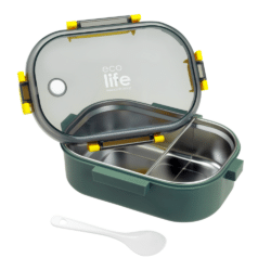 EcoLife Forest Green Φαγητοδοχείο 900ml Με Χώρισμα - Image 4