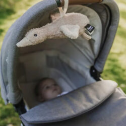 Flow Υφασμάτινη χήνα Liva με λευκούς ήχους για καρότσι μπεζ απαλό - Image 2