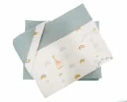 Σεντόνια Λίκνου Σετ 2τ -75x110-100% Βαμβάκι Design 503 Sophie La Girafe