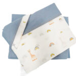 Baby Oliver Σεντόνι Λίκνου 2τ Μπλέ Des.