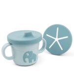 Done By Deer Παιδικό Ποτήρι Με Λάβες+Στόμιο Elphee Blue