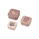 Done By Deer Μπολ με Καπάκι Sea Friends Powder Σετ 3τμχ