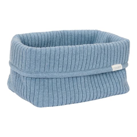 LITTLE DUTCH1 Little Dutch Καλάθι αλλαξιέρας πλεκτό μεγάλο Pure Denim Blue - Image 1