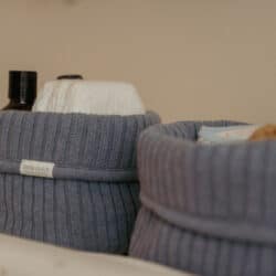 Little Dutch Καλάθι αλλαξιέρας πλεκτό μικρό Pure Denim Blue - Image 3