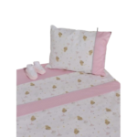 Baby Oliver Σεντόνια Κούνιας Σετ 3τ -110x170 Ροζ Des.