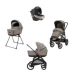 Inglesina Σύστημα μεταφοράς Aptica XT Quattro χρώμα Tundra Beige με σκελετό Nero και παιδικό κάθισμα αυτοκινήτου Darwin Infant