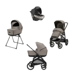 Inglesina Σύστημα μεταφοράς Aptica XT Quattro χρώμα Tundra Beige με σκελετό Nero και παιδικό κάθισμα αυτοκινήτου Darwin Infant