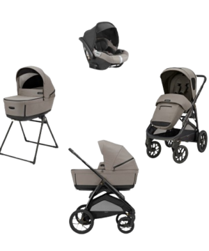 Inglesina Σύστημα μεταφοράς Aptica XT Quattro χρώμα Tundra Beige με σκελετό Nero και παιδικό κάθισμα αυτοκινήτου Darwin Infant