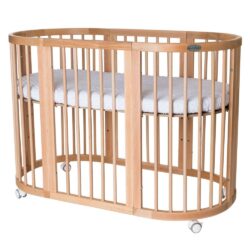 Ingvart Κούνια μωρού Oval Smart Bed 9 in 1 Φυσικό Ξύλο - Image 2