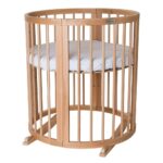 Ingvart Κούνια μωρού Oval Smart Bed 9 in 1 Φυσικό Ξύλο