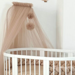 Ingvart Κουνουπιέρα Τούλι Με Pom Pom – Cappuccino - Image 3