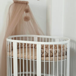 Ingvart Κουνουπιέρα Τούλι Με Pom Pom – Cappuccino - Image 4