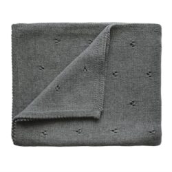 Mushie Κουβέρτα Πλεκτή Μωρό Blanket Pointelle Gray Melange