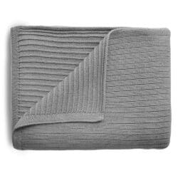 Mushie Κουβέρτα Πλεκτή Μωρό Blanket Ribbed Gray Melange