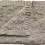 Mushie Κουβέρτα Πλεκτή Μωρό Blanket Ribbed Beige Melange