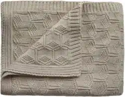Mushie Κουβέρτα Πλεκτή Μωρό Blanket Ribbed Beige Melange