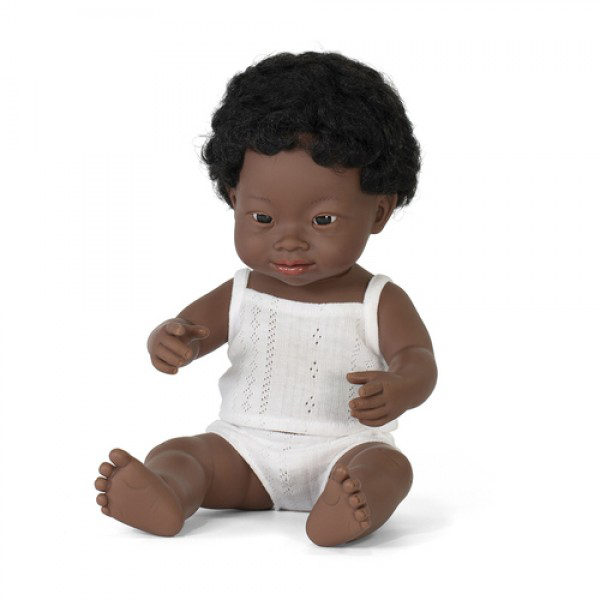 MINILAND1 Miniland Μωρό Αφρικανός Με Σύνδρομο Down Με Εσώρουχα 32 cm - Image 1
