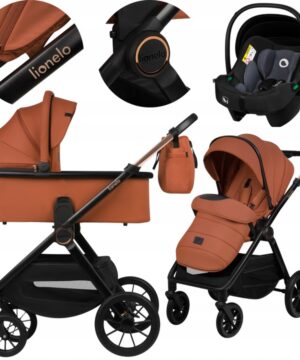 Lionelo Layla Καρότσι Βρεφικό 3 σε 1 έως 22kg Brown Rust