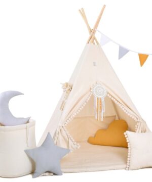 Elis Design Παιδική Σκηνή Σετ με Μαξιλάρια Lux Beige