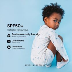 Swim Essentials Ολόσωμο μαγιό με προστασία UPF50+ και μακριά μανίκια "Dino" 6-12 Μηνών - Image 4