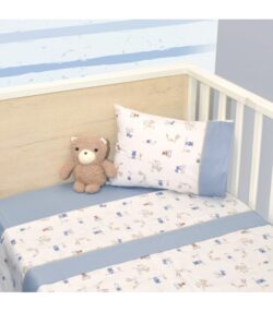 Oliver Baby Des.414 Σεντόνια Κούνιας Σετ 3τ -110x170 Μπλε